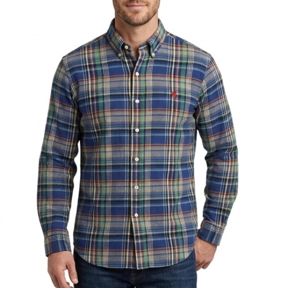 Polo Ralph Lauren Flannel Shirt Mens XL Classic Fit Plaid Cotton Pony